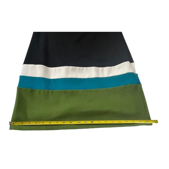 B44 Dressed Bailey Carlo Colorblock Ponte Shift Dress Black Green Blue White Sm - Picture 13 of 16